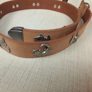 Western Lizard Animal Studded brown tan Sunbelt S Belt